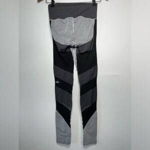 Alo Yoga High Waist Black Grey Seamless Leggings Women sz S/M
